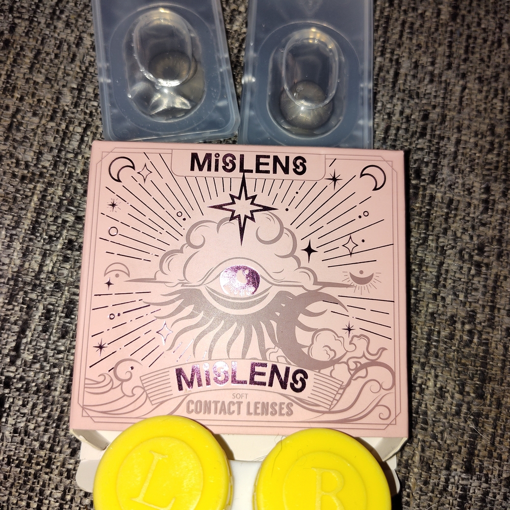 Med Gray Soft Contact Lenses with Case Great For Halloween Or For Everyday